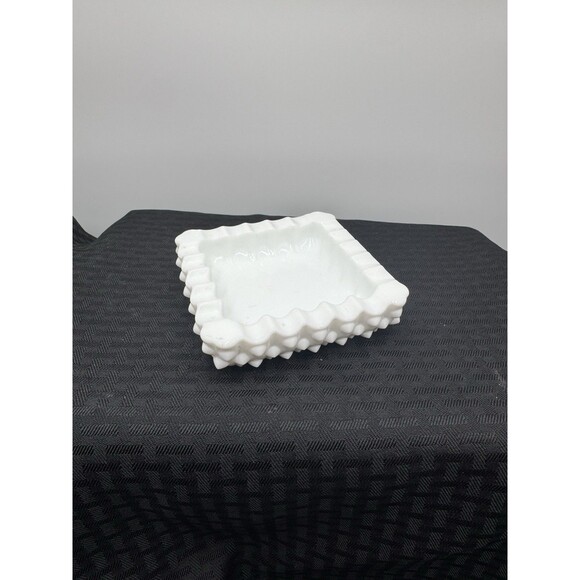 Fenton Other - Vintage Fenton Hobnail Milk Glass 5" Square Ashtray